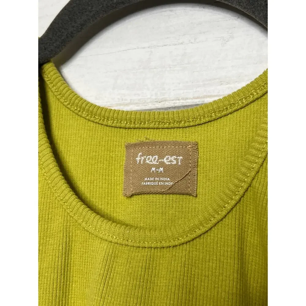 Free People Free-Est Milani Ribbed Tank Top Green Size Medium NWT
